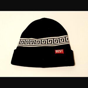 Breezy Excursion Black and White Pattern Beanie Best NWOT Unisex